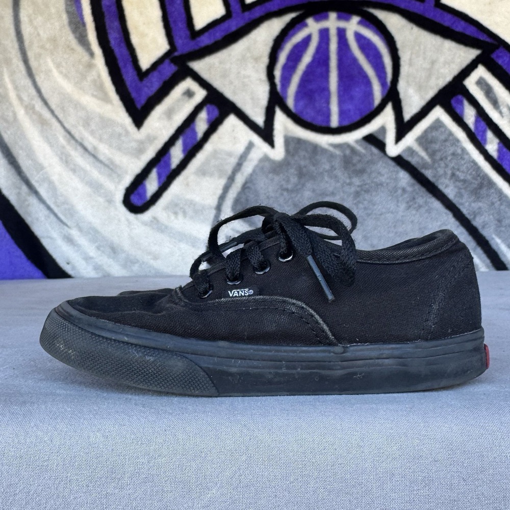 Size 10c - Vans Unisex Kids Authentic Canvas Shoes Black / Black‎